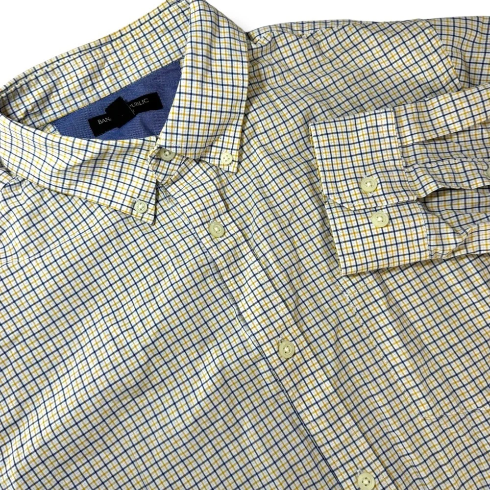 Banana Republic Pink & White Stripe Button-Down Shirt – Tall‎ 16–16.5 Large Tall